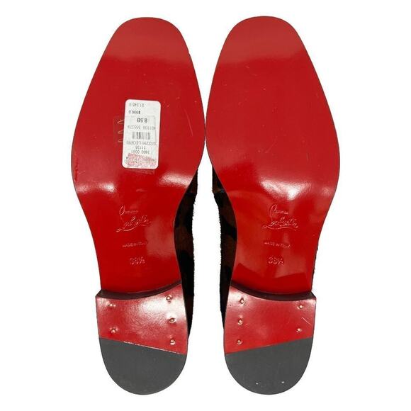 Christian Louboutin Marnmada 40 Chelsea Calf Hair Leopard Block Heel Ankle Boots - Picture 9 of 10